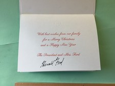Rare Signed 1975 Gerald Ford White House Christmas Card picture