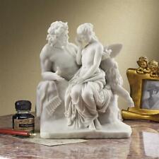 Psyche Mourns Lost Love to Pan Mythological Greek Bonded Marble Statue picture