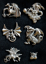 Vintage 2007 GF Destination Imagination Pewter Dragon DI Trading Pin Set picture