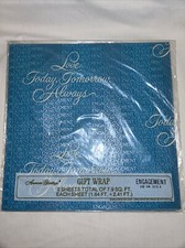 Vintage 1976 Blue Engagement Theme American Greetings Gift Wrap 2x 1.64x2.41ft picture