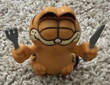 MINT Vintage 1981 Garfield Dinner Time Fork & Knife PVC Figure Toy UFS Hong Kong picture