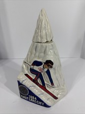 EZRA BROOKS 1984 SALT LAKE CITY SKIING LIQUOR BOTTLE PREOWNED SUPER SHAPE picture