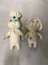 Vintage 1971 Rubber Pillsbury Doughboy and Poppie Dough Girl Doll 7