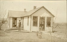 RPPC old man small country home ~ AZO real photo 1904-1918 picture