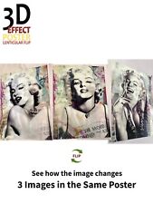 Marilyn Monroe,New York,Art poster,3D Lenticular Flip Effect,MOVIE STAR,3 in 1 picture