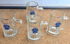 Vintage Pabst Blue Ribbon Handled Glass Beer Mug Set Of 4 picture