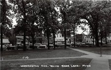 D10/ Bear Lake Minnesota Stores Photo RPPC Postcard c1950s Washington Ave Autos picture