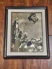 Rare VTG Saturn Apollo Moon Landing Rocketdyne Employee Appreciation Certificate picture