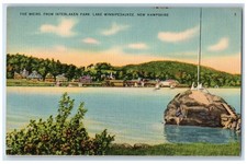 c1940's Weirs From Interlaken Park Sailboat Rock Lake Winnipesaukee NH Postcard picture