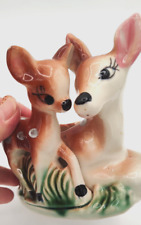 Vintage Shafford Deer Fawn Planter Mother Doe Baby Bambi Hand Painted Vase Japan picture