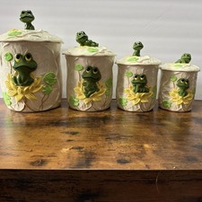 NEIL THE FROG FAMILY SEARS & ROEBUCK 1981 FOUR PIECE CANISTER SET picture