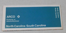 1971 Atlantic Richfield oil company gas station map North and South Carolina picture