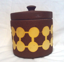 Vintage MCM Modern Dümler & Breiden Keramik Germany Fat Lava Dots Humidor Jar picture