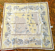 Vintage  Souvenir Florida Scarf Yellow & Brown 100%  Cotton picture