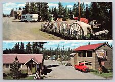 West Yellowstone Montana, Wagon Wheel & Rustic RV Campgrounds, Vintage Postcard picture