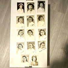 Vintage 1903-1945 Black & White Nurses Photograph Lot of 14 Wallet Size Signed picture