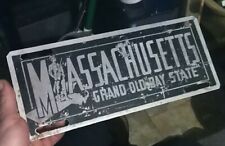Massachusetts Booster Metal License Plate Grand Old Bay State 1950's Graphic picture