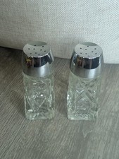 Anchor Hocking Glass and Chrome Salt and Pepper Shakers Star Of David Vth EAPG picture