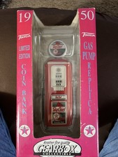 Texaco Sky Chief Replica 1950 Gas Pump Coin Bank Die Cast Metal, Tokheim/Gearbox picture
