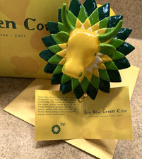 BP How Now Green Cow 2001 Cow Parade Houston #9247 Petroliana NIB picture