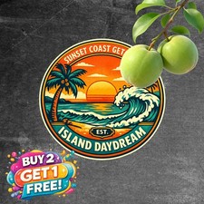 Tropical Bahamas Island Beach Travel Sign Round Metal Wall Decor Plaque 8x8 picture