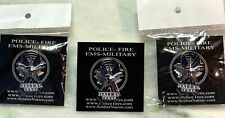 Dallas Texas Police Deptartment Thin Blue Line Ribbon Memorial Lapel Pins-3 Pack picture