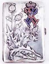 Imperial Russ Faberge Silver Enamel Cigarette Case for Grand Duke Vladimir c1890 picture