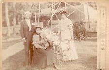 Antique Cabinet Card Photo Family, Baby in Wicker Baby Carriage Chicago picture
