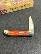 Case XX Small Pocket Hunter Knife W/ Box Very Rich Color Mint Rare Orange Blaze picture