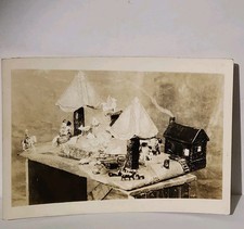 Early 20th Century Photo Of Toys Ceramic Scenes Animals House Cowboy Trees picture