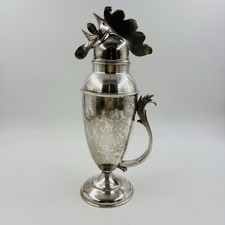 Vtg Restoration Hardware Silver Plated Rooster Cocktail Shaker Art Deco picture