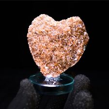 Heart Shaped Orange Stilbite Heulandite Geode Crystal Gemstone for Home & Office picture