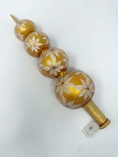 Christopher Radko Vintage Gold White Winter Blossom Finial Tree Topper 1998 NEW picture