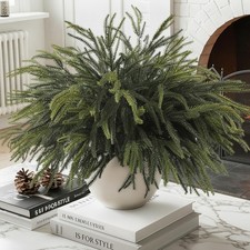 12 Real Touch Norfolk Pine Stems - 24'' Waterproof Greenery Picks for Christmas picture