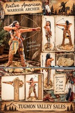 Native American Indian Warrior Archer Figurine Bow Arrow Resin Statue 8 Inch picture