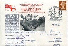 HMS Dianthus Crew Sinking Of U-379 WWII War Signed By 6 Autograph picture