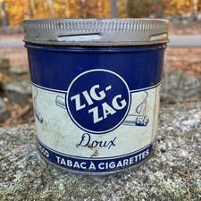 Vintage Zig-Zag Tobacco Tin Can W.C MacDonald Montreal Quebec Canada Advertising picture