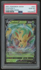 2021 Pokemon Leafeon V Evolving Skies Holo #7 PSA 10 picture