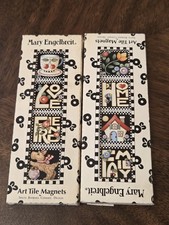 New Vintage Mary Engelbreit Art Tile Magnets Ceramic Family Friend Scottie Small picture