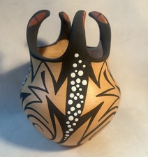 VTG Anderson Peynetsa Zuni 4 Lizard Ceramic Vase 6” picture