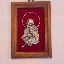VTG 1982 Holy Family 3D Metal Plaque Italy St Joseph Slovak Church Hazleton PA picture