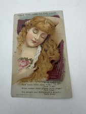Vintage Trade Card Hold To Light Dingmans’ Soap Eyes Open In Light SHIPS FREE US picture