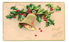HAPPY NEW YEAR Postcard Embossed c1909 LATHAM IL picture