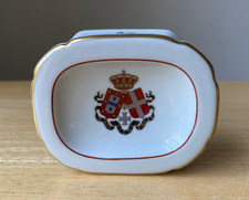 VISTA ALEGRE Palacio Nacional da Ajuda Armorial Salt Cellar - Portugal - EUC picture