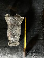 Vintage Cut Crystal Scalloped Top Vase picture