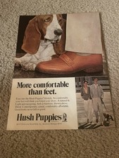 Vintage 1979 HUSH PUPPIES Doral Casual Shoes Print Ad BASSET HOUND DOG 1970s picture