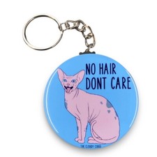 Sphynx Cat No Hair Keychain Handmade Retro Pet  Portrait Art Gift Accessory picture