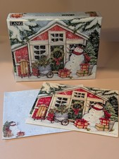 Lang ~ Snowman's Farmhouse Boxed Christmas Cards Embellishments/Linen Paper NEW picture