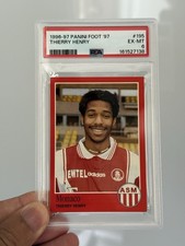 Thierry Henry Rookie Card Panini 1996 Foot 97 #195 PSA 6 picture