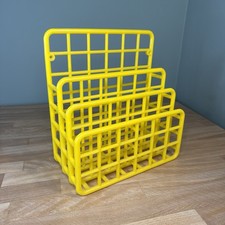 VTG 1983 YAFFA Catch-All Desk Wall Storage Organizer Rack Yellow Plastic MCM picture